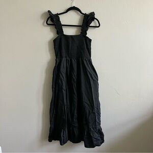 The Drop Black Smocked Top Dress Nursing friendly